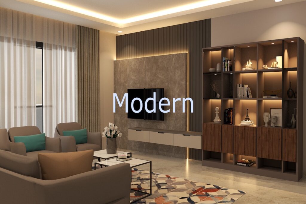 Sleek Modern Living Room and TV Unit for Modern Interior Design