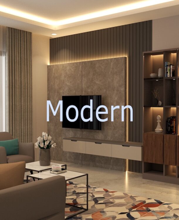 Sleek Modern Living Room and TV Unit for Modern Interior Design