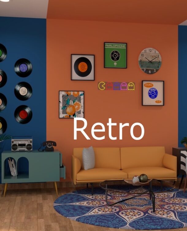 Cozy Rustic Style Living Room for Retro Interior Design