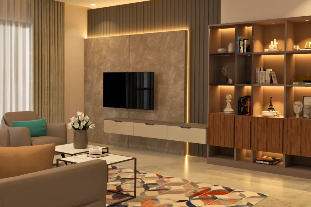 Sleek Modern Living Room and TV Unit for Modern Interior Design