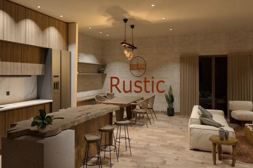 Charming Rustic Style Kitchen for Rustic Interior Design
