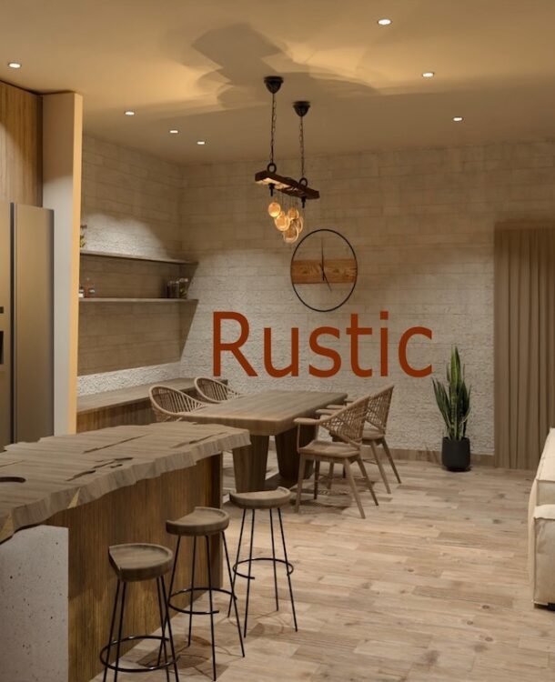 Charming Rustic Style Kitchen for Rustic Interior Design