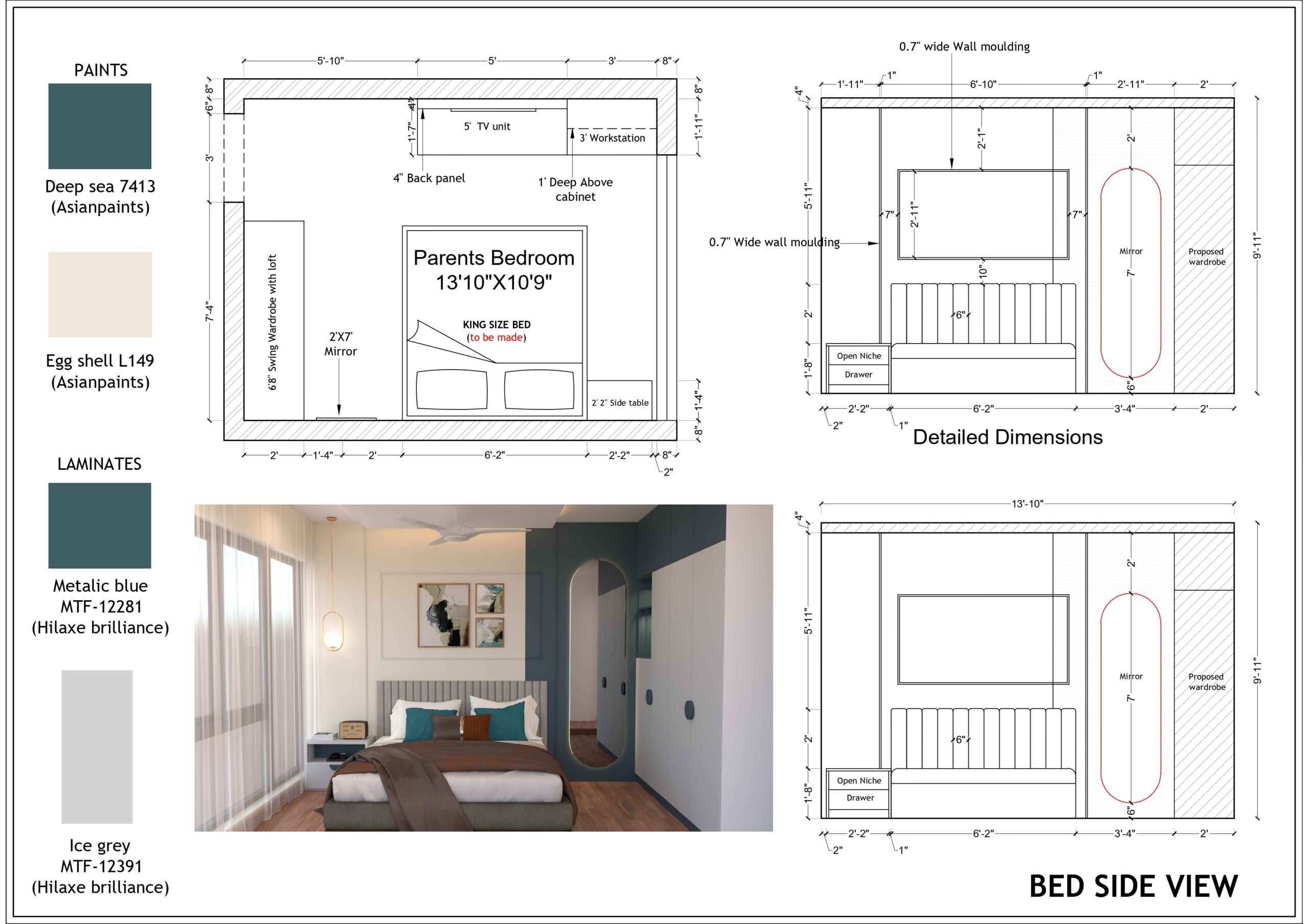 Production Design for Master Beddrom