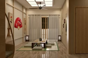 Zen-style-living-room- interior designer in bangalore