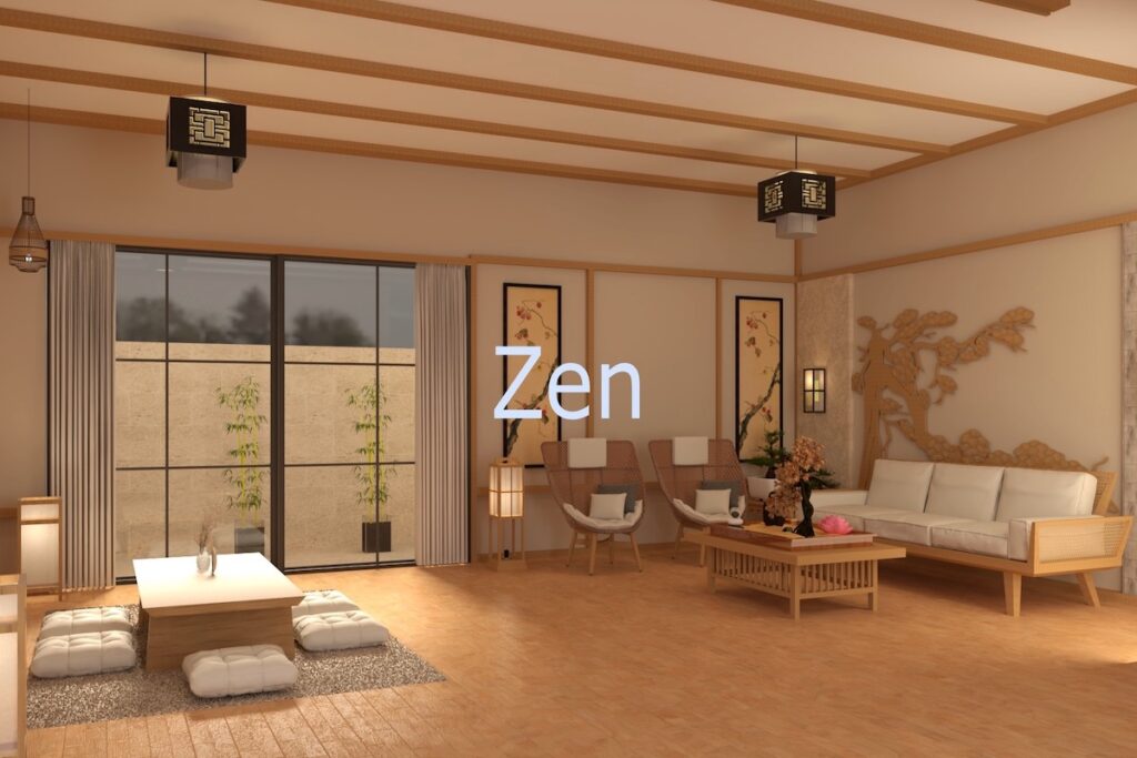 Tranquil Zen Style Living Room for Zen Interior Design