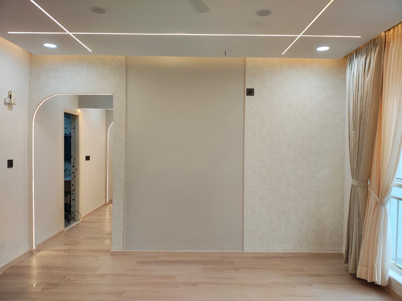 Completed Modern Japandi interior at SJR Watermark, Bengaluru.