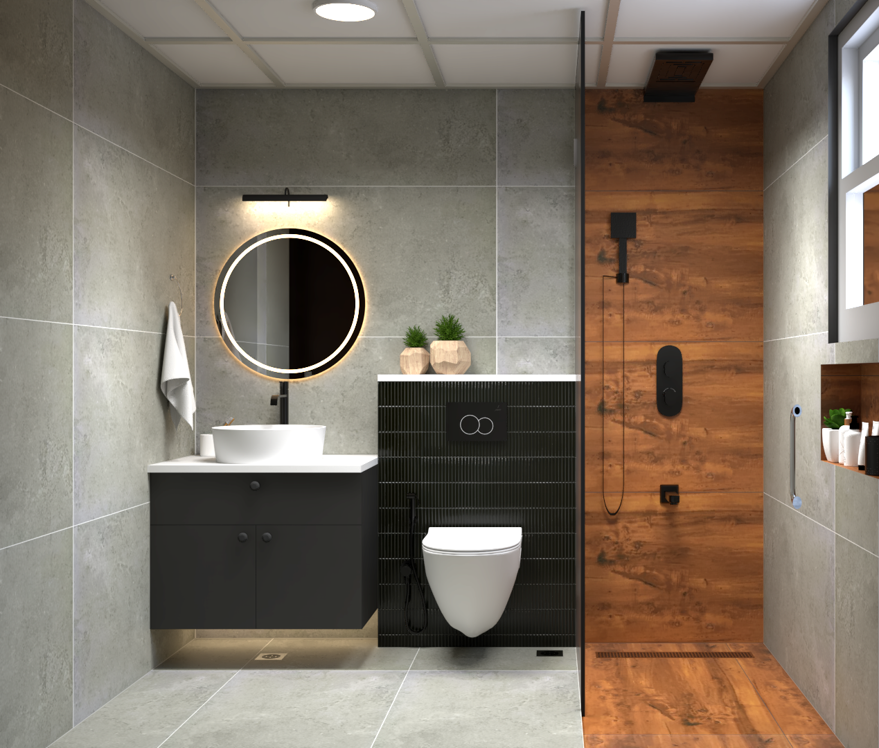 Completed Grey Bathroom