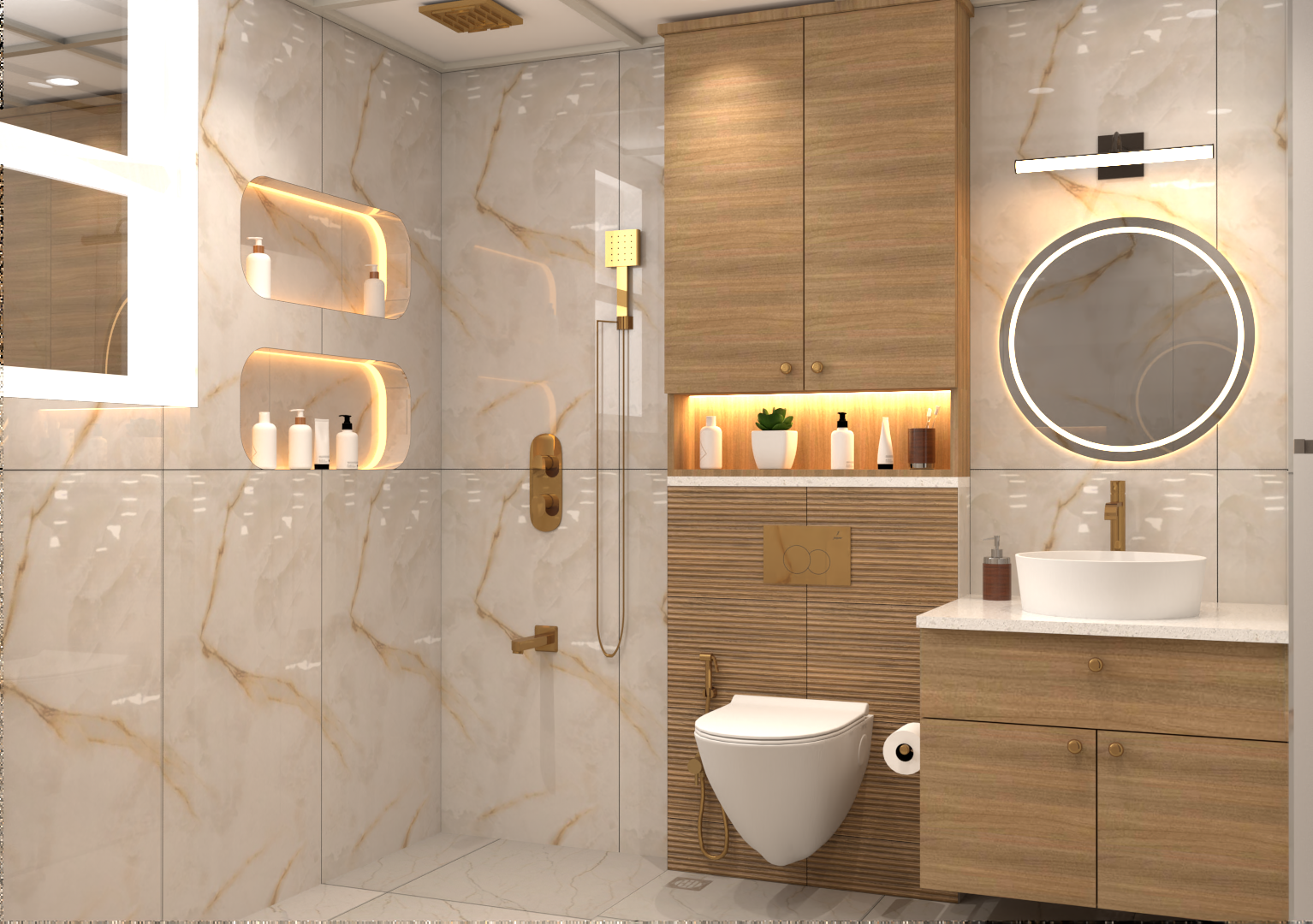 Warm Bathroom - Render