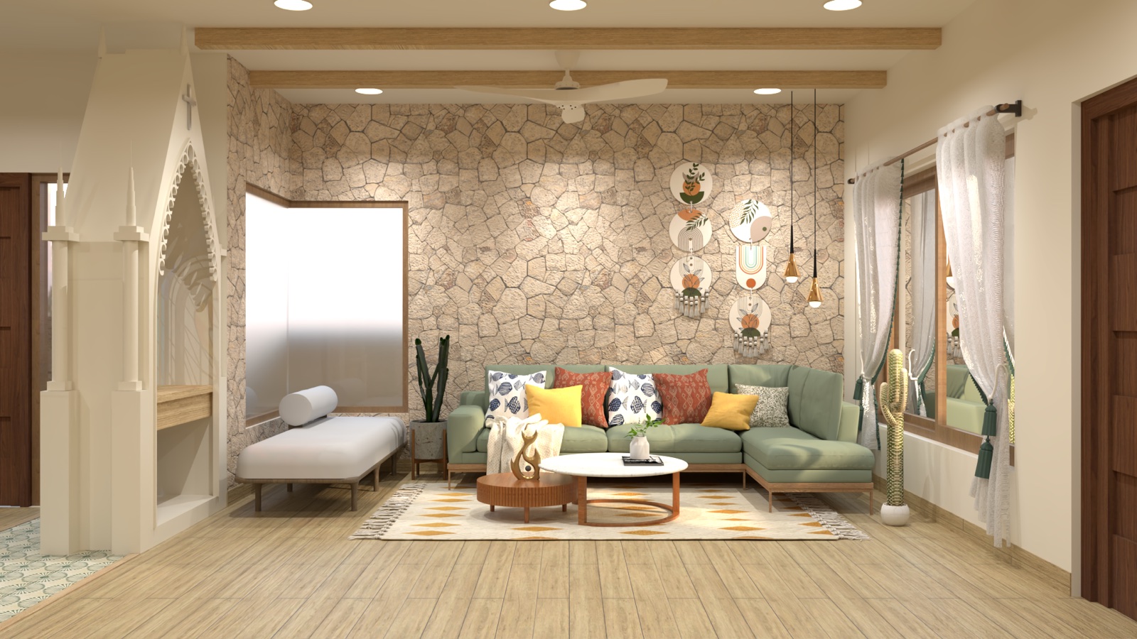 Design proposal: Living-room seating wall