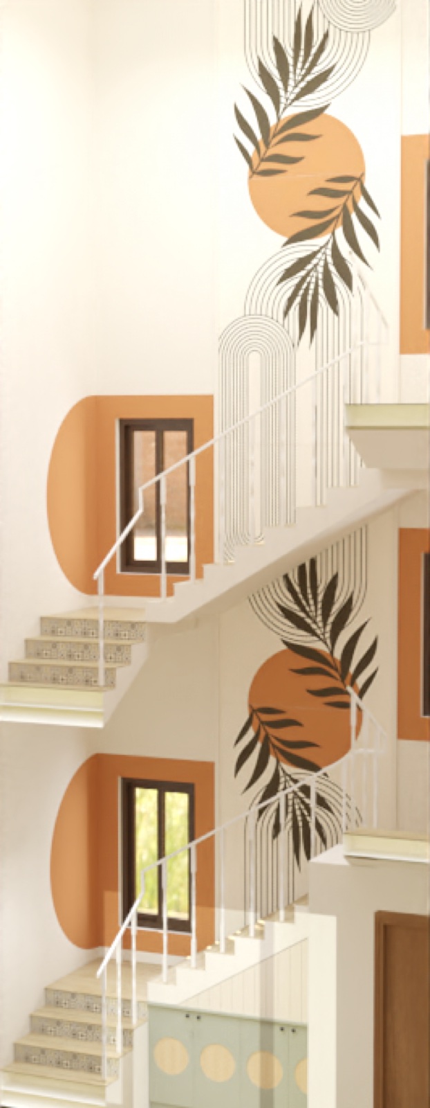 Design proposal: Botanical staircase wall