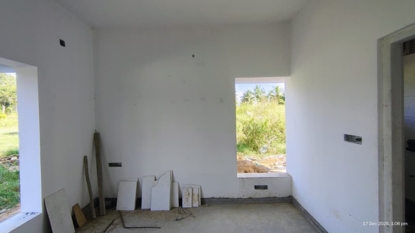 Before interiors: Guest-bedroom bed wall