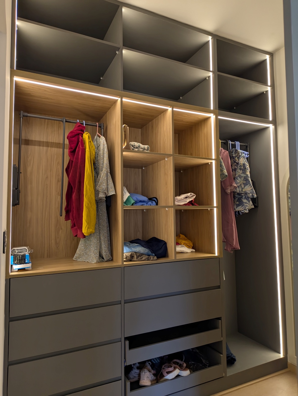 Completed interior: Walk-in wardrobe