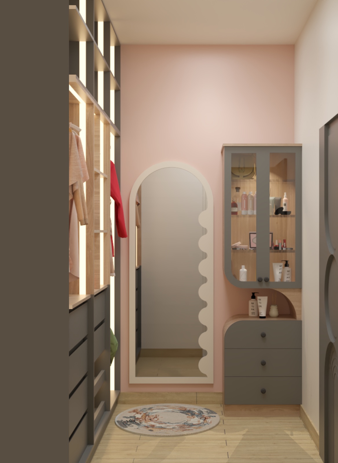 Design proposal: Dressing mirror and storage