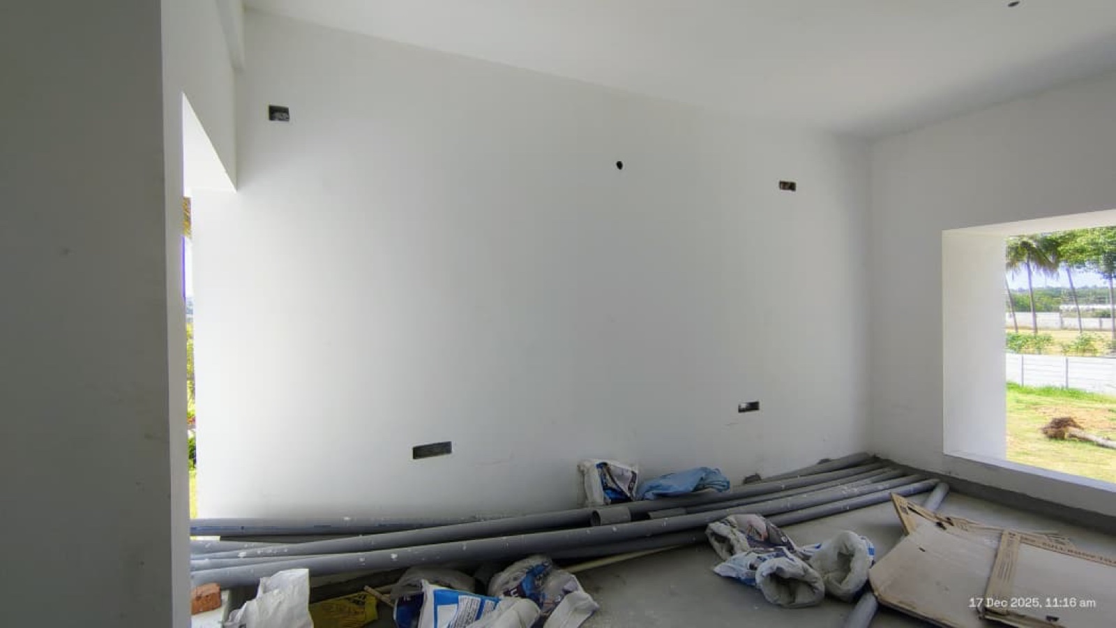 Before interiors: Green-and-blush bedroom