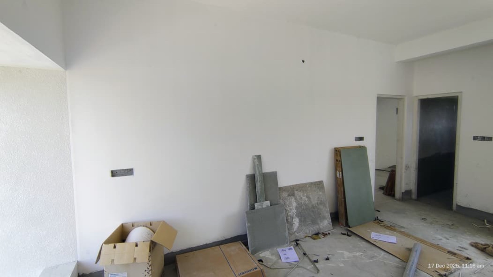 Before interiors: Green-and-blush work corner