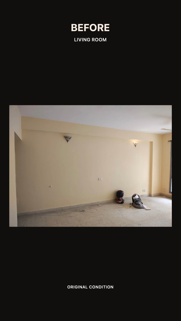 Living room in its original condition before renovation